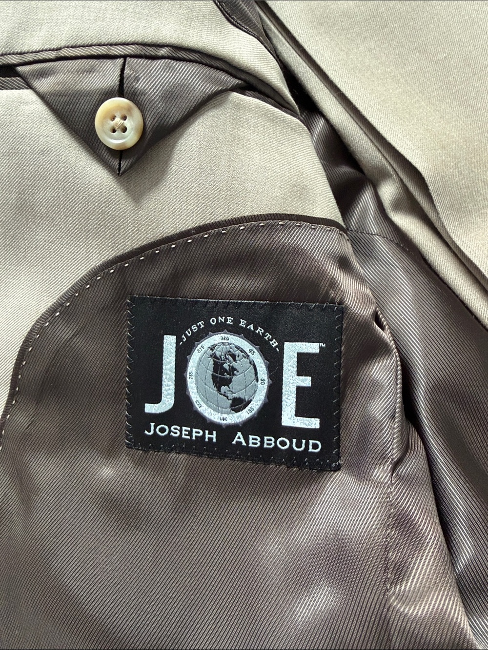 Joseph Abboud Men's Taupe Two-Button Blazer - Picture 5 of 11
